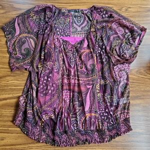 NWOT- Apt. 9 Paisley Blouse with Tank Top Set 2X